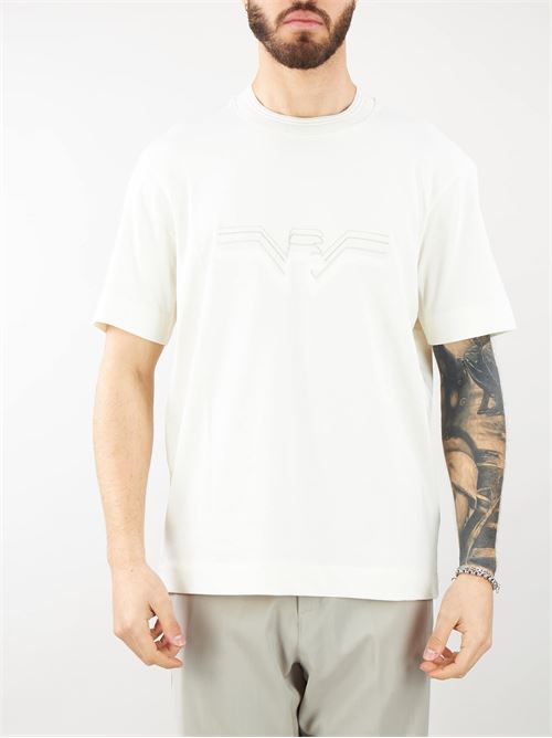 T-shirt in jersey heavy con aquila degradé multitexture Emporio Armani EMPORIO ARMANI | T-shirt | 3D1T891JWZZ128